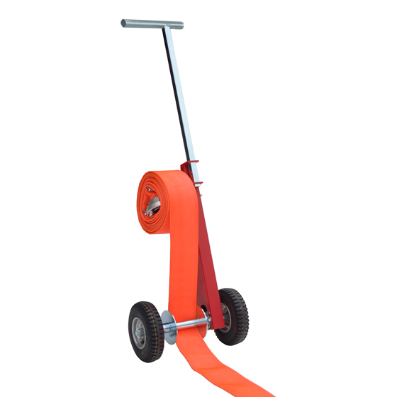Boden-Schlauchaufwickler BARTH ROLLY, fahrbar, zum einfachen Wickeln von B- und C-Druckschläuchen bi s 20 m Länge